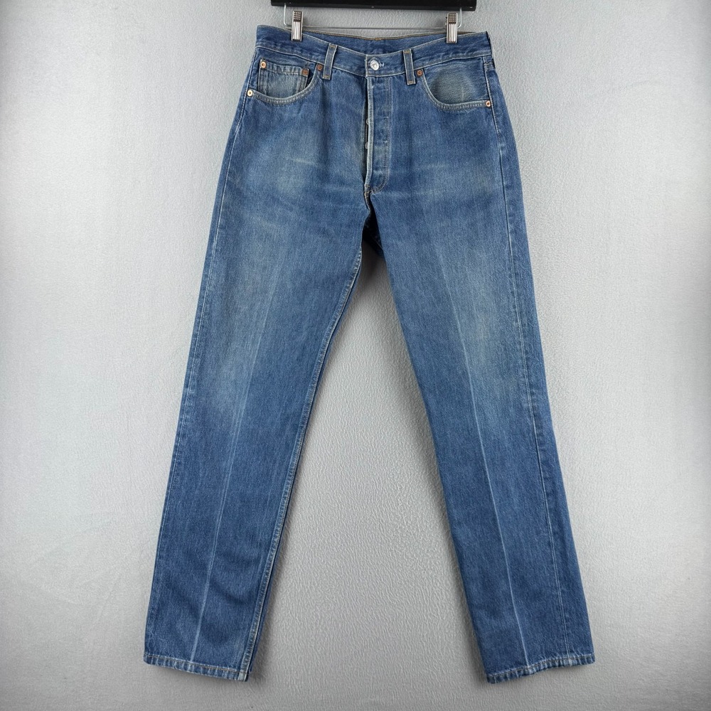 Vintage Levis Jeans Mens 34x34 (Fits 32x33) Blue 501 Straight 90s Made in USA
